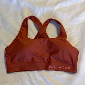 Dark coral Under Armour Compression Sports Bra
